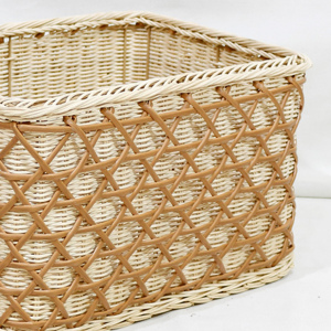 <b>Rectangular</b> Wicker Rattan Storage <b>Basket</b> for Home Shelf Storage Bin <b>Basket</b> - Product Image 6