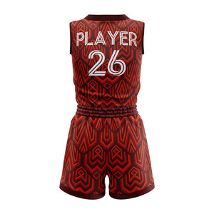 Uniforme d'équipe de basketball personnalisé imprimé par sublimation, sans manches, respirant, 100% polyester, unisexe adulte, vêtements d'équipe athlétique - Product Image 2