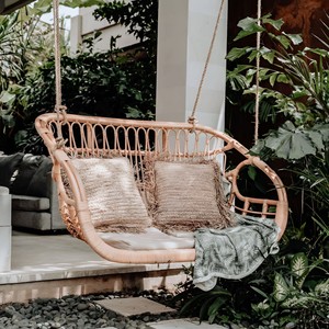 Comfortable hanging chairs handcrafted swinging lounge sofa natural rattan outdoor <b>swing</b> chair - Product Image 5