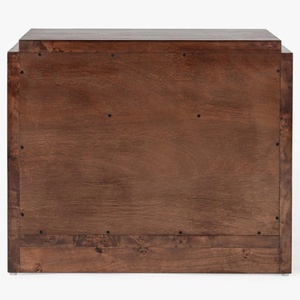 Table de chevet moderne en teck massif de haute qualité, couleur brun foncé, pour usage intérieur. - Product Image 6