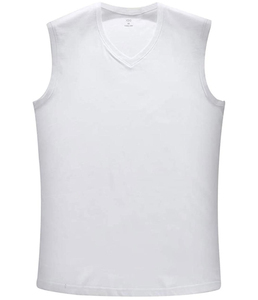 Men's V-Neck Sleeveless Tank Top Solid Color Knitted Casual Wear - Product Image 1