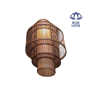 โคมไฟเพดานทรงระฆังหวายลายดอกบัวสีน้ำเงิน พร้อมไฟ LED ตกแต่งสีทอง ควบคุมด้วยระบบสัมผัส รับประกัน 3 ปี - โคมไฟติดเพดานทรงกลมขนาดใหญ่ - Product Image 1