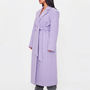 <b>Women</b> Classic Long Overcoat <b>Belted</b> Waist Lapel Collar <b>Wool</b> Blend Warm Winter Casual Fashion Outerwear - Product Image 3