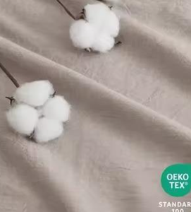 Ensemble de literie en coton gris, housse de couette respirante, douce, lavable en machine - Product Image 4
