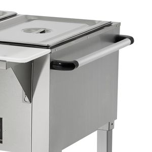 Scaldavivande Professionale Commerciale da 1000W, 2 x 20.6QT, Tavolo Elettrico a Vapore con 4 Ruote e Temperatura Manuale per Buffet e Catering - Product Image 4