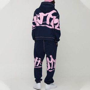 Conjunto Deportivo para Hombre, Sudadera con Capucha y Pantalones con Estampado Puff, Pantalones Deportivos Ajustados - Product Image 2