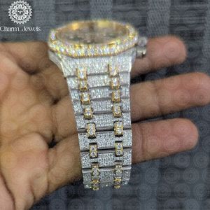 Montre de luxe pour homme Charm Jewels avec diamants, boîtier carré de 40 mm, mouvement mécanique analogique, chronographe, résistance à l'eau 10 bars, date automatique - Product Image 5