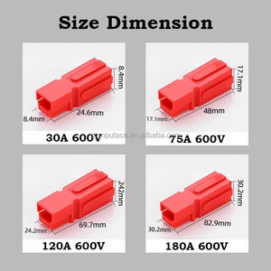 Connecteur de batterie unipolaire 75A 15/30/45A 120A 180A Haute fréquence Puissance Contacts en cuivre plaqué argent Conception sans genre Rapide - Product Image 3