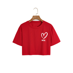 Camiseta Corta Minimalista para Mujer, Diseño Limpio, Material de Algodón Suave, Estilo Diario Elegante, Cuello Redondo Informal, Moda 2026 - Product Image 2