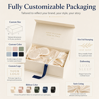 Boîte d'emballage rigide de luxe personnalisée avec pelliculage mat, fermeture magnétique et ruban pour pyjamas, robes de mariée, lingerie, chaussettes et cadeaux