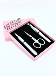 Pince à épiler pour extensions de cils en acier inoxydable, gris clair, revêtement poudré, courbée, à pointe diamant, antistatique et antimagnétique, vente en gros - Product Image 3