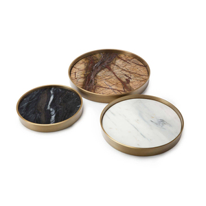 <b>Marble</b> and Brass Decorative <b>Tray</b> Modern Luxury Home Accessory with Scalloped Edges Stone Serving Plate Dishwasher Safe Party - Product Image 6