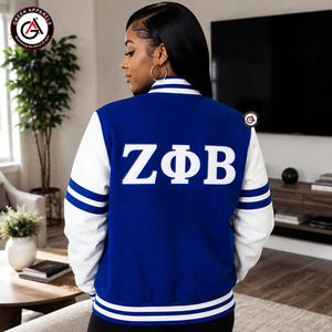 Veste bomber brodée pour femmes de la sororité Zeta Phi Beta |   Veste de course personnalisée ZPB Sorority sublimée, 100% fibre de bambou - Product Image 2
