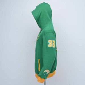 Sudadera con Capucha Bordada en Verde con Logotipo Personalizado al por Mayor, Chaqueta Casual de Forro Polar con Cierre para Hombre, con Logotipo en la Espalda y Número 5 en la Manga - Product Image 4