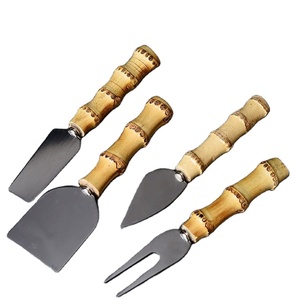 Juego de cuchillos de queso personalizados con mango de madera de bambú de alta calidad, herramienta de cuchillo de queso de cocina OEM y ODM, cuchillo de queso de acero inoxidable - Product Image 1