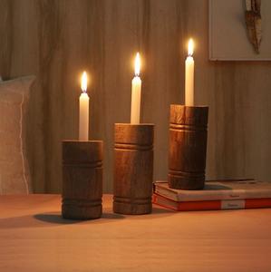 Solid Wood Candle Holder <b>Set</b> <b>Square</b> Tealight Stand Farmhouse Table Decoration Bulk Supply - Product Image 6