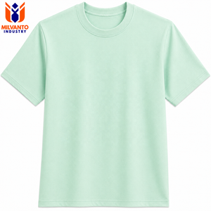 Camiseta Milvanto Industry 2026, Nueva Llegada, para Hombre, Color Verde Menta Sólido, Manga Corta, Cuello Redondo, Corte Regular, 100% Algodón, Transpirable - Product Image 1