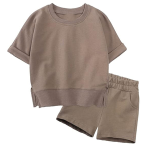 ชุดวอร์มผ้าฝ้าย100% สำหรับเด็กผู้ชายเด็กผู้หญิงชุดวอร์มแขนสั้นสำหรับวิ่งชุดวอร์มสำหรับเด็กวัยหัดเดิน - Product Image 6