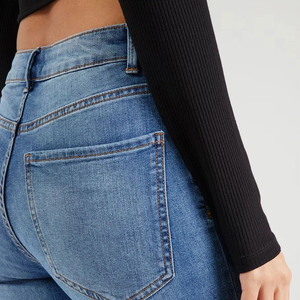 Jeans évasés classiques décontractés de qualité supérieure, jeans droits délavés pour hommes, vente en gros, jeans streetwear tendance pour femmes - Product Image 6