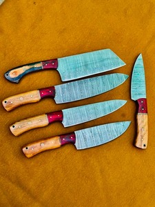 Juego de Cuchillos Artesanales de Acero de Damasco con Mango de Madera, Juego de Cocina, Juego para Exteriores, Juego Personalizado - Product Image 4