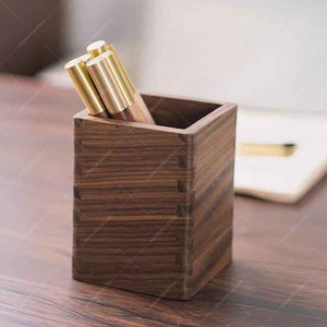 Portaplumas de madera de calidad de exportación, diseño atractivo, portaplumas o portalápices cuadrado de madera, artesanía natural. - Product Image 5