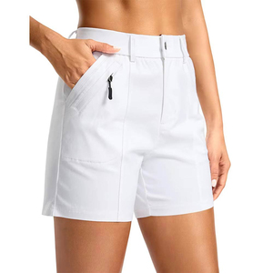 Shorts de golf personnalisés pour femme, 5 pouces, séchage rapide, imperméables, respirants, coupe ajustée, motif vache/camouflage, taille élastique, décontractés, couleur foncée - Product Image 6