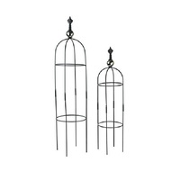 Neuer Trend: Gartenpflanzen-Obelisk aus Eisen, leichtes Rankhilfemittel, 2er-Set, verbindbare Pflanzenstützen