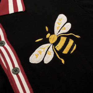 Cárdigan Premium Transpirable Tipo Collarín para Hombre, Suéter Gráfico Jacquard de Punto con Botones Delanteros para Boutiques de Moda Juvenil - Product Image 3