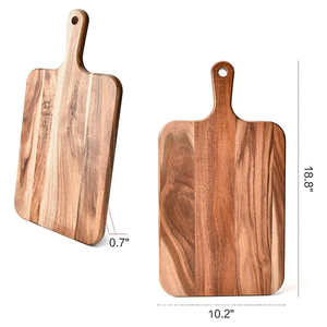 Planche à découper carrée en bois d'acacia brut personnalisable pour cuisine d'hôtel, plateau à pain, plateau de service pour hôtel - Product Image 5