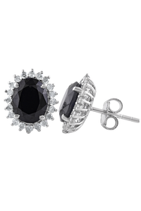 Pendientes de Diamante y Zafiro Azul en Plata de Ley 92.5 KLST-30827 - Product Image 3