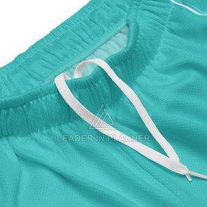 กางเกงขาสั้นตาข่ายคุณภาพสูงสำหรับผู้ชาย สวมใส่สบาย สีพื้น เหมาะสำหรับฤดูร้อน แห้งเร็ว มีเชือกผูก - Product Image 5