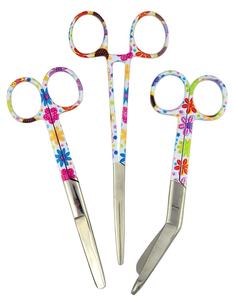 Ensemble de ciseaux Vaslcare Premium pour soins infirmiers, 3 pièces, design élégant, poignée imprimée, pinces et forceps, alimentation manuelle - Product Image 1