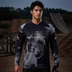 Vêtements de VTT à manches longues en gros, maillot de descente personnalisé, maillot de cyclisme pour hommes, maillot de motocross - Product Image 2