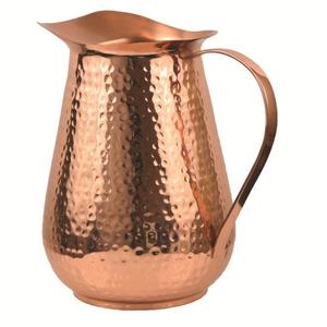 Jarra de agua de cobre con diseño martillado, elegante y moderna, de un galón, para catering y servicio de café. - Product Image 1