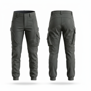 Pantalones de Motociclista de Cuero Sintético de Primera Calidad, Corte Ajustado, Bolsillos con Cremallera, Estilo Urbano, Tobillo Elástico - Product Image 3