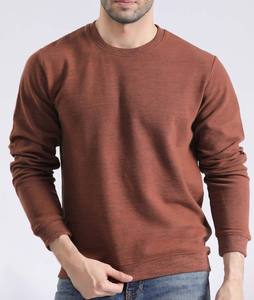 Sweat-shirts pour hommes en coton 100% de haute qualité OEM, coupe ample, impression puff, couleur marron unie, style streetwear. - Product Image 6