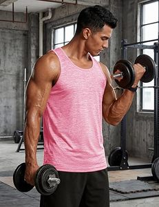 Débardeur rose sans manches pour homme, col rond, séchage rapide, couleur unie, polyester, pour entraînement - Product Image 6