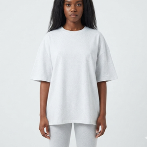 T-shirt Oversize Femme Décontracté Personnalisé 100% Coton Haute Qualité Coupe Ample Tenue d'Été Sport Quotidien Basique Blanc 2026 - Product Image 4