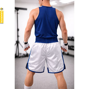 Pantalones Cortos de Boxeo para Adultos, Ropa Deportiva 100% Poliéster, Transpirable, Ligero, Logotipo Personalizado, SAMAVIA Industry, Sialkot, Pakistán, Venta al por Mayor - Product Image 2