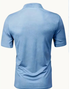 T-shirt Homme Personnalisé à Manches Courtes en Coton Tricoté Respirant avec Logo Imprimé sur le Devant Coupe Classique Séchage Rapide Bleu - Product Image 5