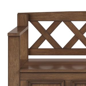 Amherst Rustic Natural Aged Brown <b>Entryway</b> Storage <b>Bench</b> - Product Image 2