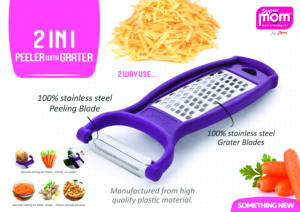 Éplucheur en acier inoxydable Anax 2 en 1 avec râpe, double fonction, outil de cuisine facile pour légumes, fromage, ail, fonctionnement manuel - Product Image 1
