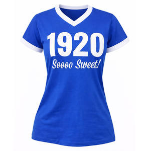 Camiseta Personalizada de Cuello Redondo para Mujer, Sorority Zeta Phi Beta, 100% Algodón, Colores Personalizados, Corte Regular, Verano, Casual, con Apliques - Product Image 1