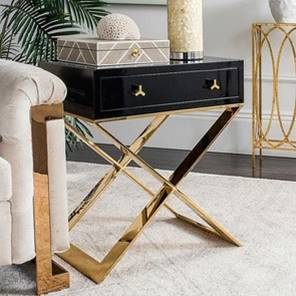 Contemporary Design End <b>Table</b> Luxury Furniture <b>Marble</b> <b>Top</b> Round <b>Side</b> <b>Table</b> for Living Room, Hotel, Office Black <b>Tables</b> - Product Image 3