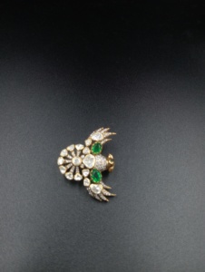 Eagle Shape Silver <b>Gold</b> Plated Brooch Pins with Moissanite Polki Stones Unisex Engagement Wedding Party Fashion Accessory Gift - Product Image 3