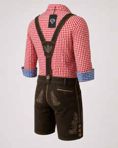 Lederhosen Premium Alemanes para Oktoberfest, Pantalones Cortos de Cuero Genuino para Hombre, Disfraz Tradicional Bávaro para Festival de la Cerveza, Venta al Por Mayor - Product Image 2