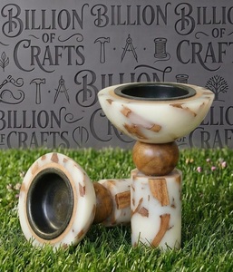 Brûleur à Bakhoor en bois et résine blanche, fait main, porte-encens aromatique, brûleur à encens moderne, décoration d'intérieur - Product Image 5