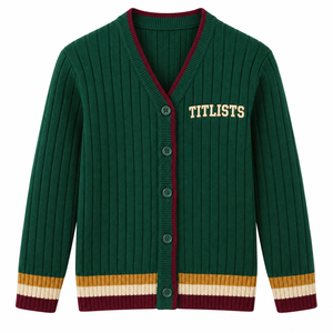 Custom Logos On High-quality V-neck Sweaters for sorority/Fraternity/ Schools/Colleges/Universities Logos Knitting <b>Cardigan</b> - Product Image 1