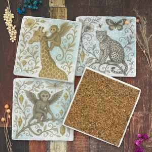 Posavasos de Mármol Wild Wonders, Posavasos de Piedra Natural, Decoración Rústica para el Hogar y la Cocina - Product Image 5