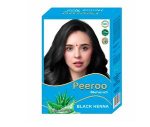 Polvo de Coloración Capilar Natural RKS Peeroo Negro, Coloración Herbal para el Cabello, Sin Amoníaco, 60g - Product Image 1